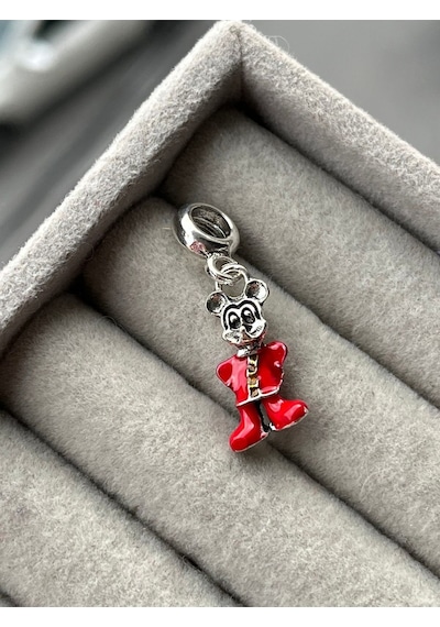 Mickey Mouse Sallantılı Charm Gümüş