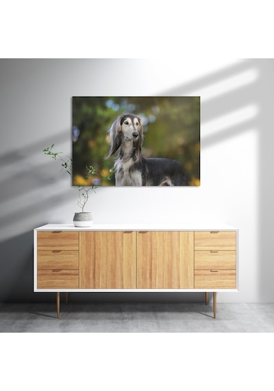 Cakasepetim Uzun Saçlı Süslü Köpek Ahşap Mdf Tablo