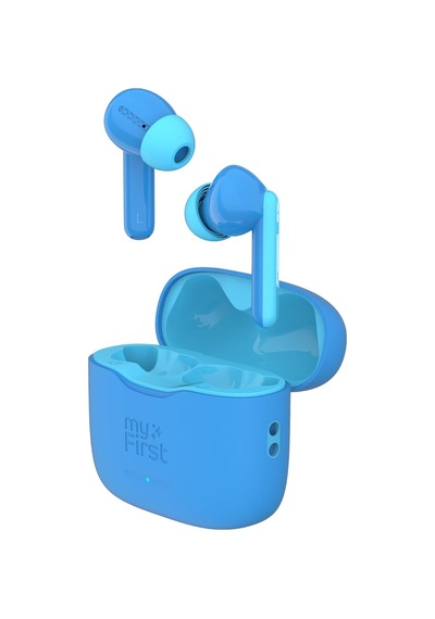 Myfirst Carebuds Çocuklar İçin Kablosuz Kulak İçi Kulaklık 3 12 Yaş 85 Db Güvenli Ses Sınırı Akıllı Şeffaflık Modu Kayıp Önleyici Askı 25 Saat Pil Mavi