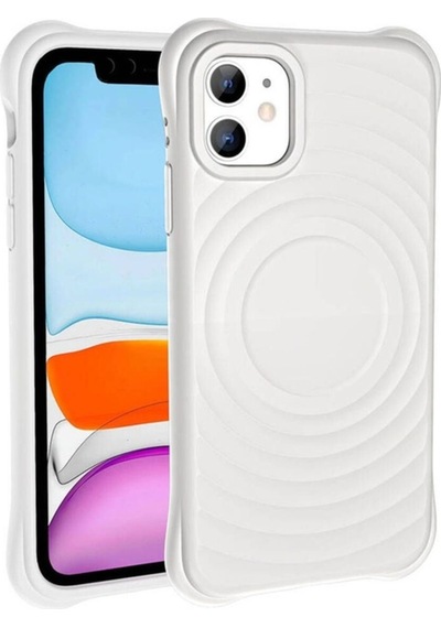 Apple Uyumlu iPhone 11 M-safe Şarj Özellikli Airbagli Mat Görünümlü Zore Hepi Kapak Gri