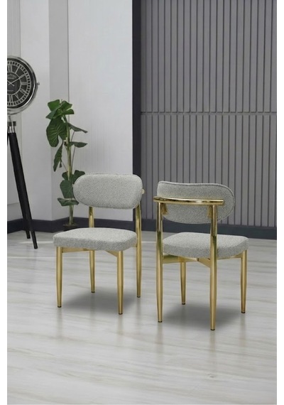 Polo Sandalye Gold Ayak 4 Adet Gri Gri