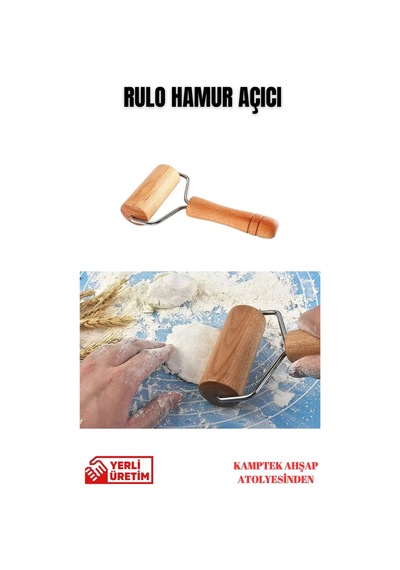 Ahşap Atölyesinden Rolo Hamur Açma Şekillendirme Merdanesi El Silindiri