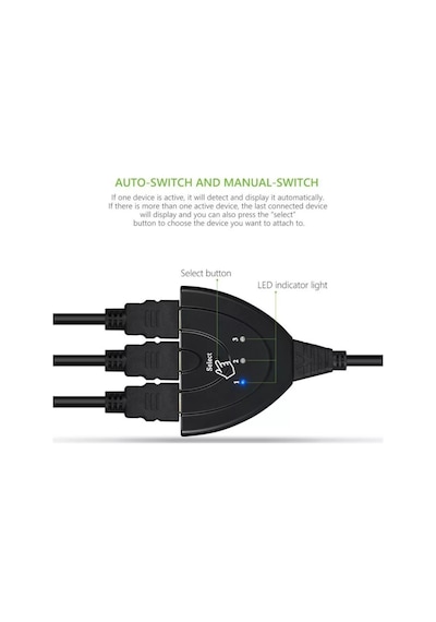 Hdmi Çoklayıcı Çoğaltıcı Switch 3 Giriş 1 Çıkış Çoklama Hdmi