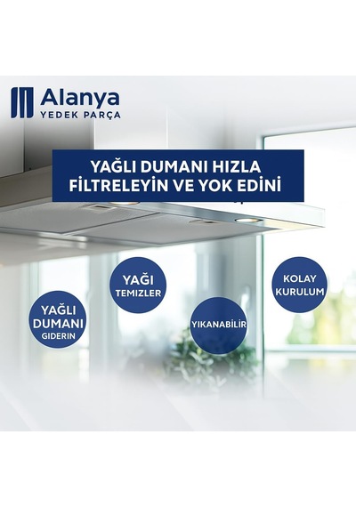 Elica Fa0287 Uyumlu Davlumbaz Metal Yağ Filtresi 330x260 Mm Gfa Ja Ch Garda 60 Çok Renkli
