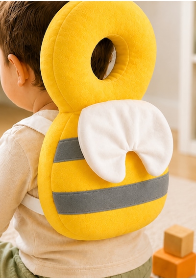Teknor Bebek Kafa Koruma Yastığı Arı Model 20x30 Ebat Sarı-gri