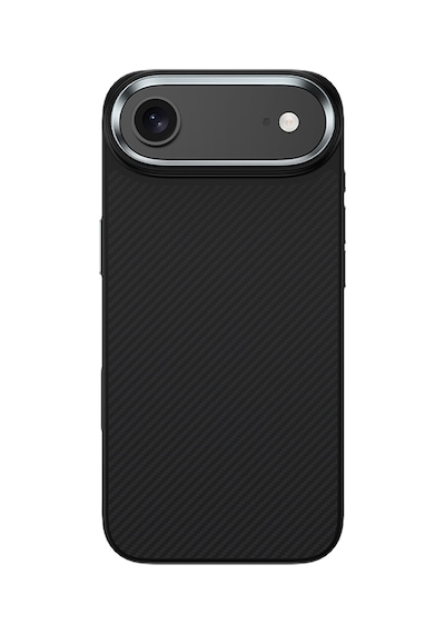 Apple Uyumlu iPhone 17 Air Kılıf Karbon Fiber M-safe Şarjlı Benks Hybrid Armorpro 600d Kevlar Kapak Siyah