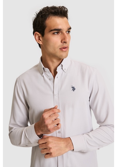 U.s. Polo Assn. Erkek Açık Gri Gömlek Basic 50324708-vr001