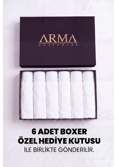 Arma Yıldız Erkek Premium Bambu Beyaz Boxer 6'lı Hediye Kutulu Damat Bohçası Ve Çeyiz Seti Beyaz-6 Arma Yıldız Erkek Premium Bambu Beyaz Boxer 6'lı Hediye Kutulu Damat Bohçası Ve Çeyiz Seti Beyaz-6