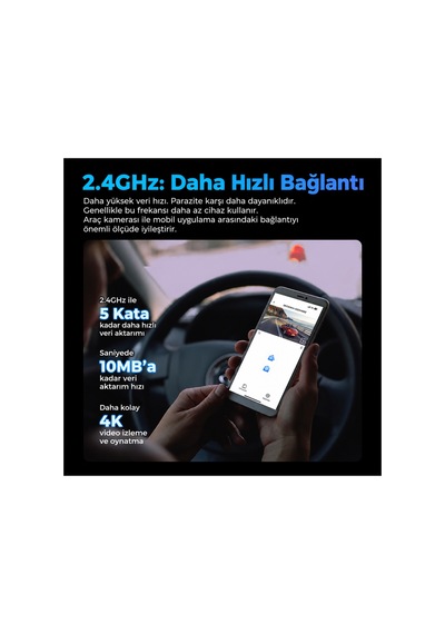 4k Wifi Araç Kamerası Ön 4k Arka 1080p Uygulama Kontrollü Park Kiti Hediye 7/24 Kayıt
