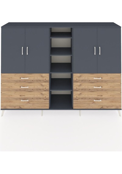 Hyperion Dolap 10 Raflı 6 Çekmeceli 4 Kapaklı 220x44x163 Antrasit-antrasit/çam Antrasıt/atlas Çam - Antrasıt Hyperion Dolap 10 Raflı 6 Çekmeceli 4 Kapaklı 220x44x163 Antrasit-antrasit/çam Antrasıt/atlas Çam - Antrasıt