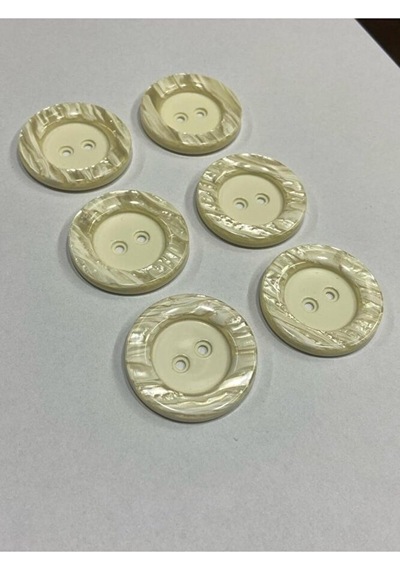Kaban Mont Düğmesi / Krem Renk / 6 Lı Set 3,5 Cm