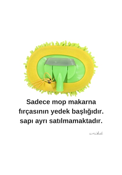 Teleskopik Mikrofiber Araç Yıkama Fırçası Yedek Mop Başlığı Sarı 1 Adet