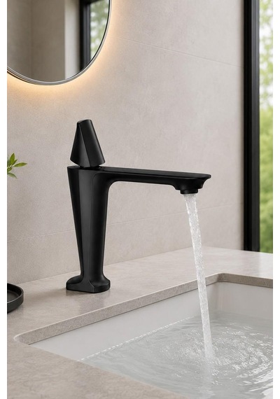 Vıta Kısa Lavabo Bataryası Mat Sıyah Mat Siyah