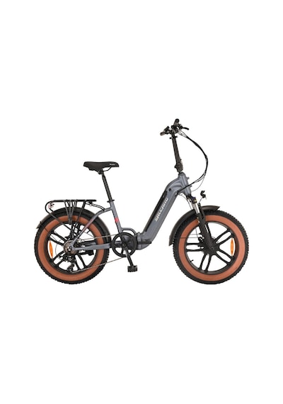 Salcano Caballo 20" Jant Fat Bike 7 Vites Hidrolik Fren Elektrikli Katlanır Bisiklet Mat Siyah Gri