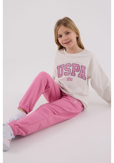 U.S. Polo Assn. U.s. Polo Assn Kız Çocuk Beyaz Eşofman Takımı Us2312-c-v1 KREM