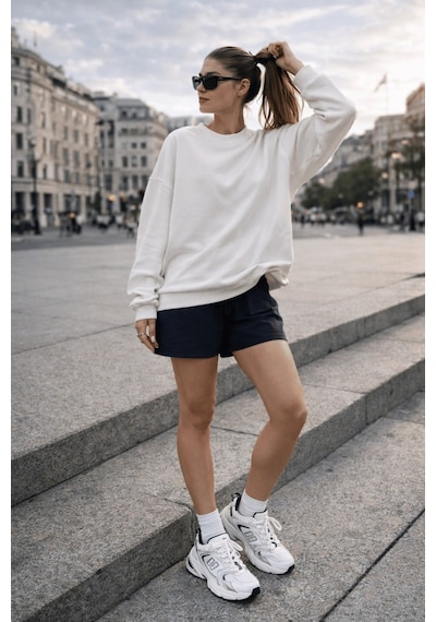 Muggo Shift Kadın Kalın Taban Bağcıklı Günlük Sneaker Spor Ayakkabı Beyaz