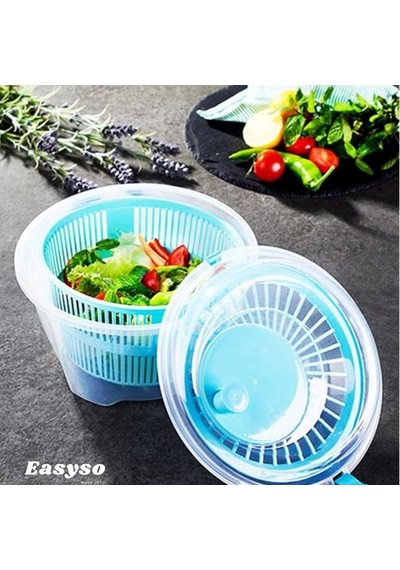 Easyso Salata Kurutucu, Standart, 3875 Çok Renkli 4.4l Sebze Salata Kurutma Makinesi Çevirmeli Kurutucu Salatacı Diğer