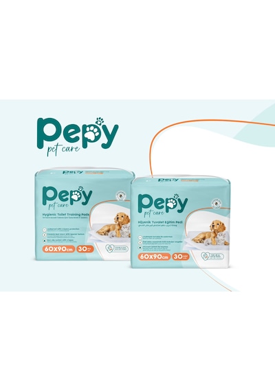 Pepy Pet Care Kaydırmaz Hijyenik Tuvalet Eğitim Pedi 30'lu 60 x 90 CM