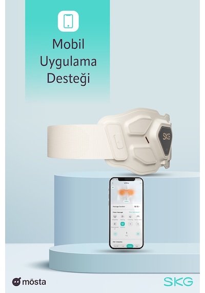 Skg W9 Pro Tens-Ems Bel Ve Sırt Masaj Aleti, Isı Terapisi-Termoterapi, Fototerapi Bel Kemeri Krem