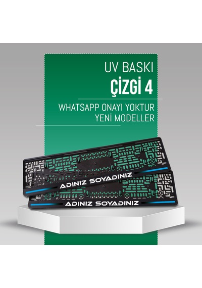 Çizgi 4 Plakalık, 2 Adet Premium Uv Baskı, Plakalıkhane