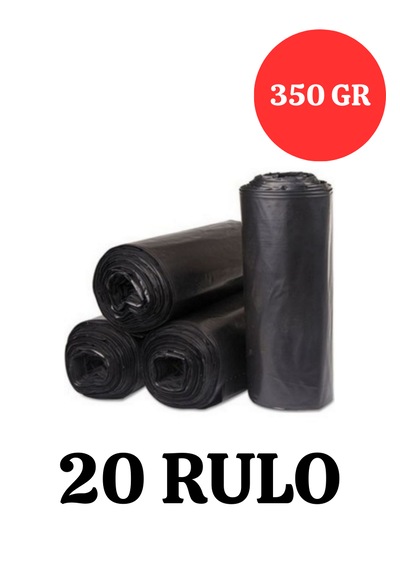 Kalın Çöp Torbası 350 Gr X 20 Rulo Siyah Çöp Poşeti 80x110 Cm Jumbo Endüstriyel Çöp Torbası