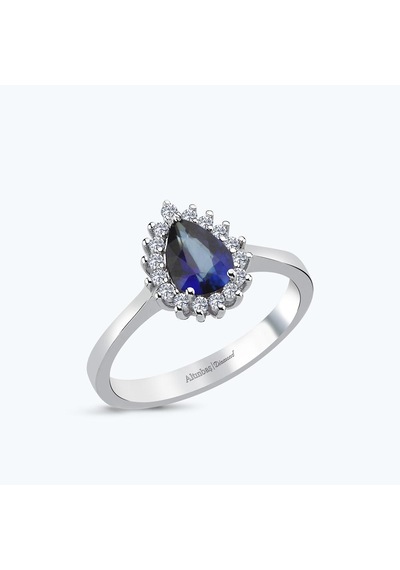 Altınbaş Pırlanta Safir Damla Yüzük Erm1040s-14k