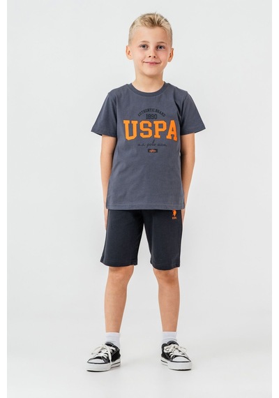 U.s. Polo Assn. Erkek Çocuk Gri Bermuda Takım Us2430-c-v2 Gri