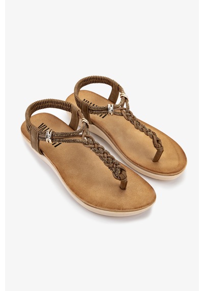 Valmenti Kadın Hakiki Deri Camel Düz Sandalet 1141 7525-rr1 Bn Sndlt Y26 Camel/strass