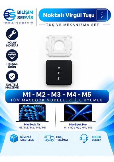 Apple Macbook Pro & Air M1-m2-m3-m4-m5 Uyumlu Mekanizmalı / Noktalı Virgül