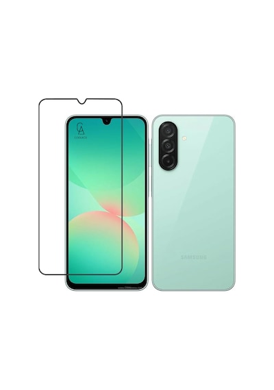 Samsung Galaxy A26 Uyumlu Kılıf Esnek Silikon Telefon Kılıfı Ve Temperli Cam Ekran Koruyucu Siyah
