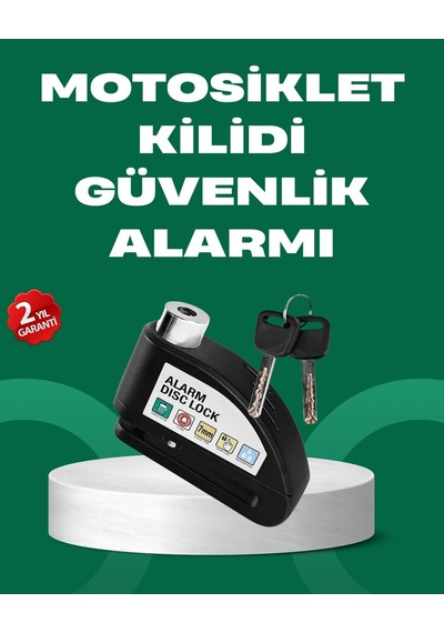 Motosiklet Scooter Bisiklet Tekerlek Disk Kilidi Alarmlı Güvenlik Standart