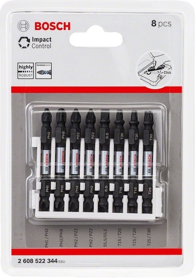 Bosch Impact Ctrl Çift Taraf Vidalama Ucu Paketi 8'li 65 MM - 2608522344