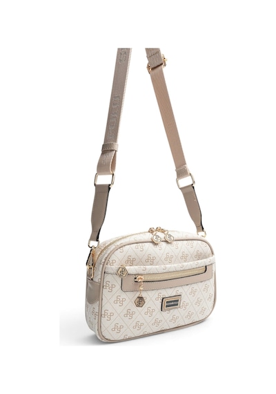 Silver & Polo Silver Polo Bej - Kum Monogram Kadın Çapraz Çanta Sp1297