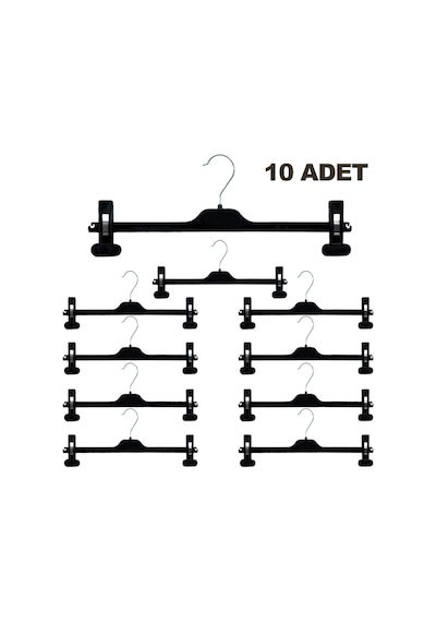 Konfeksiyon Mandallı Etek Askılığı 6043 Siyah