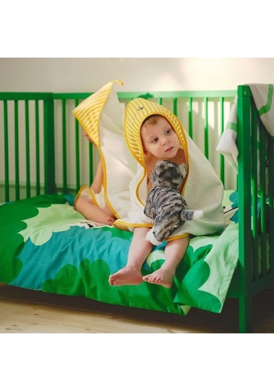 Ikea Grönfınk Tek Kişilik Nevresim Takımı 110 X 130 Cm Beyaz - Yeşil - Mavi Çok Renkli