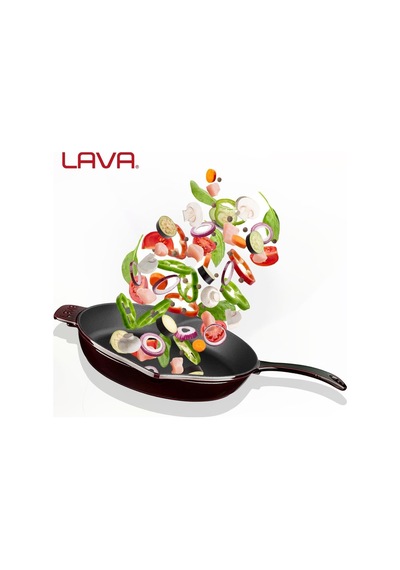 Lava Metal Premium Serisi - Döküm Kızartma Tavası, Yuvarlak, 28 Cm, Majolik Mor Diğer