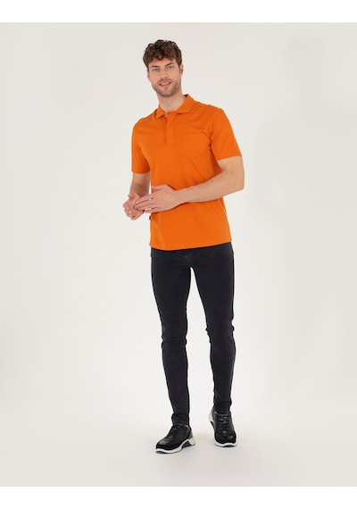 Pierre Cardin Kahverengi Regular Fit %100 Pamuk Merserize Düğmeli Polo Yaka Basic Tişört