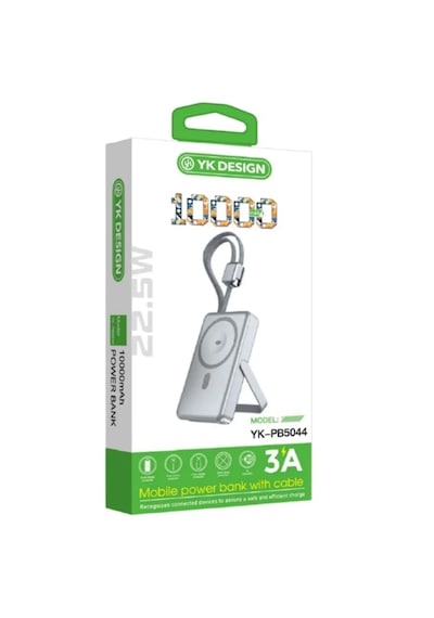 Yk Design Yk-pb5044 10000 Mah 22.5w Kablolu Lcd Göstergeli Stand Powerbank Siyah