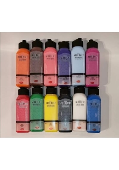 140ml Akrilik Boya 12'li Karışık Renkler Set Karışık