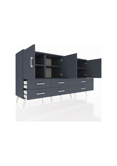 Hyperion Konsol 6 Raflı 6 Çekmeceli 4 Kapaklı 176x44x99 Antrasit- Antrasit-antrasit Hyperion Konsol 6 Raflı 6 Çekmeceli 4 Kapaklı 176x44x99 Antrasit- Antrasit-antrasit