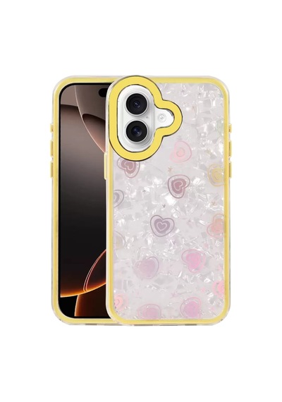 Sh Newface Apple İphone 16 Lumi Desenli Kapak - Sarı Najmaddin