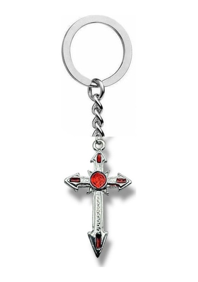 Antik Eskitme Red Dot Haç Figürlü Unisex Anahtarlık Metal Gotik Ve Vintage Aksesuar