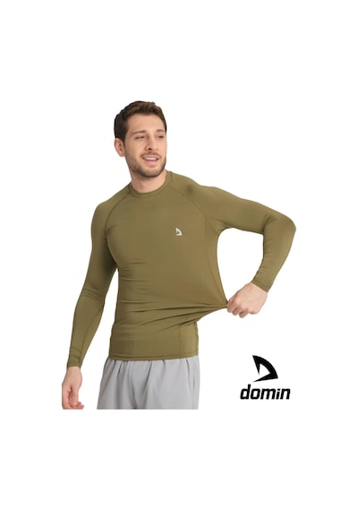 Hnc Sport Erkek Uzun Kol Haki Rahat Fit Compression Spor Body Tshirt