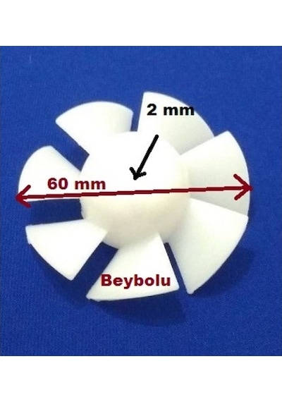 Beko Uyumlu 7 Kanat Pervane Saç Kurutma Pervanesi Çap 60 Mm Mil Yuvası 2