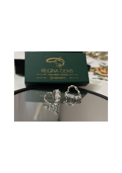 Golden Cascade Crystal Hoop Küpe Gümüş