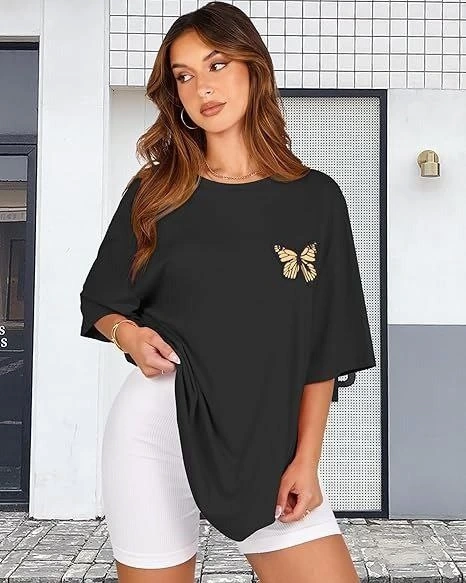Suma Bisiklet Yaka Baskılı Siyah T-shirt - L Beden
