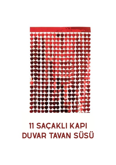 12 Saçaklı Kalp Desenli Duvar Tavan Kapı Süsü Parti Dekorasyon Seti Sevgililer Günü Evlilik Teklifi Kırmızı