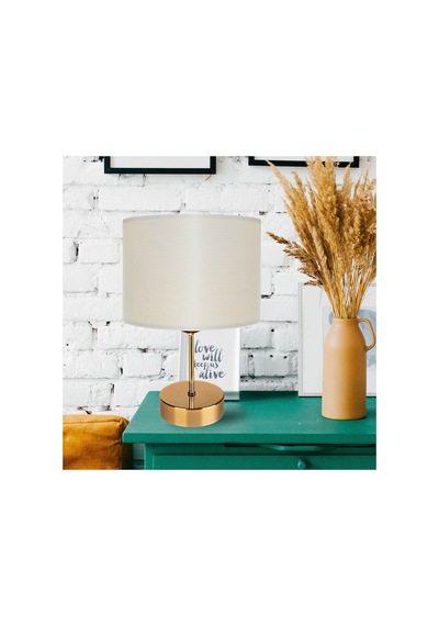 Krem Finlin Şapka Flora Gold Abajur Eskitme / Krem Eskitme / Krem