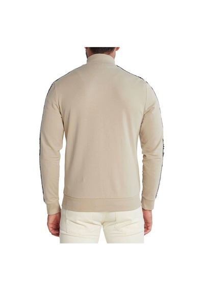 Guess Erkek Full Fermuarlı New Arlo Sweatshirt Bej