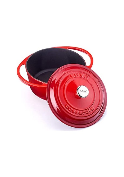 Metal Heritage Serisi - Döküm Tencere, Yuvarlak, 20 Cm, Kırmızı Diğer